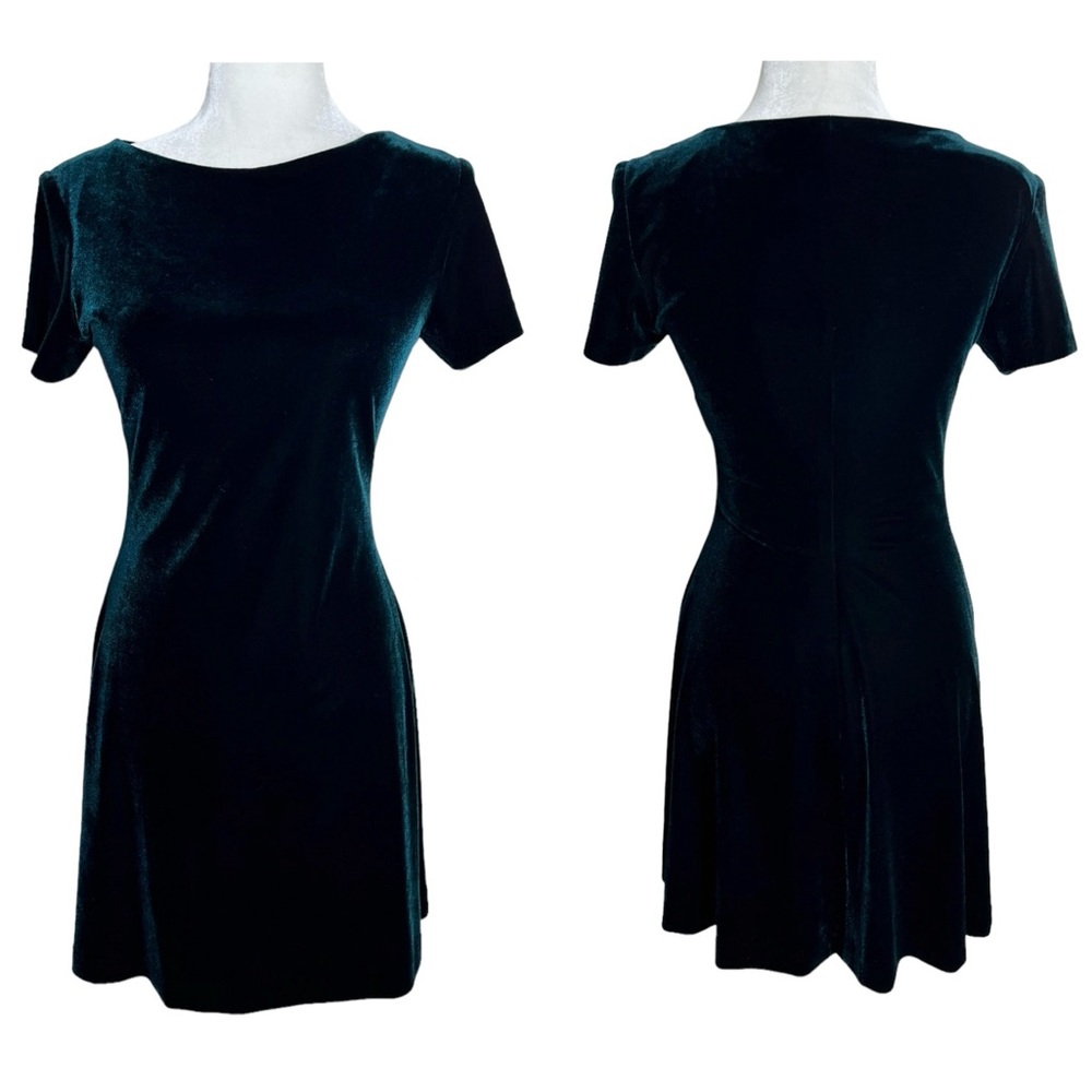 Andrea Polizzi for Rex Lester Velvet Short Sleeve Dress Size Small